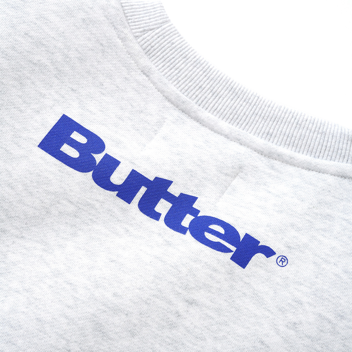 【BUTTER GOODS】Records Logo Felt Applique Crewneck - Ash Felt Applique Logo Crewneck Sweatshirt – Butter Goods